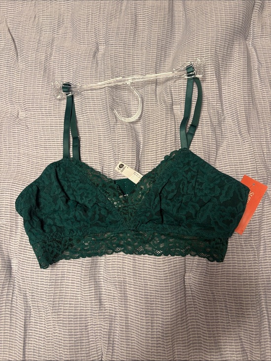 Other - Lace V-Neck Bralette in Deep Teal Green - Women's Intimates